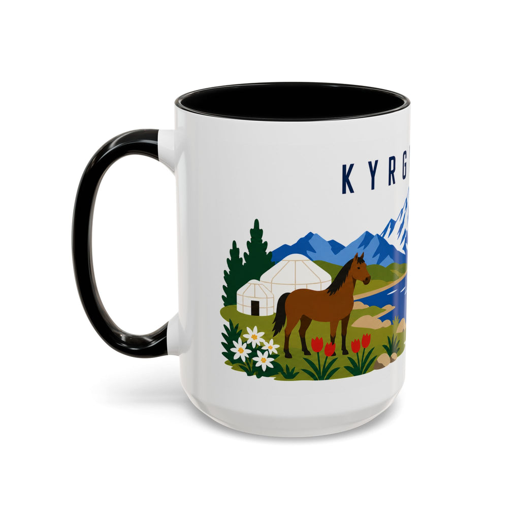 Kyrgyzstan Coffee Mug | Travel Souvenir Accent Mug | Country Gift Ceramic Cup 11oz 15oz