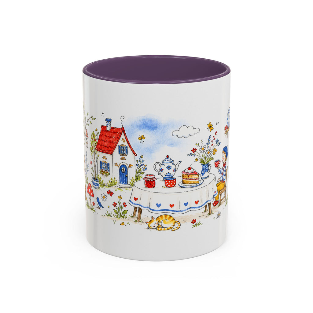 Storybook Cottage Breakfast Mug | Hand Painted Fairy Tale Accent Coffee Mug