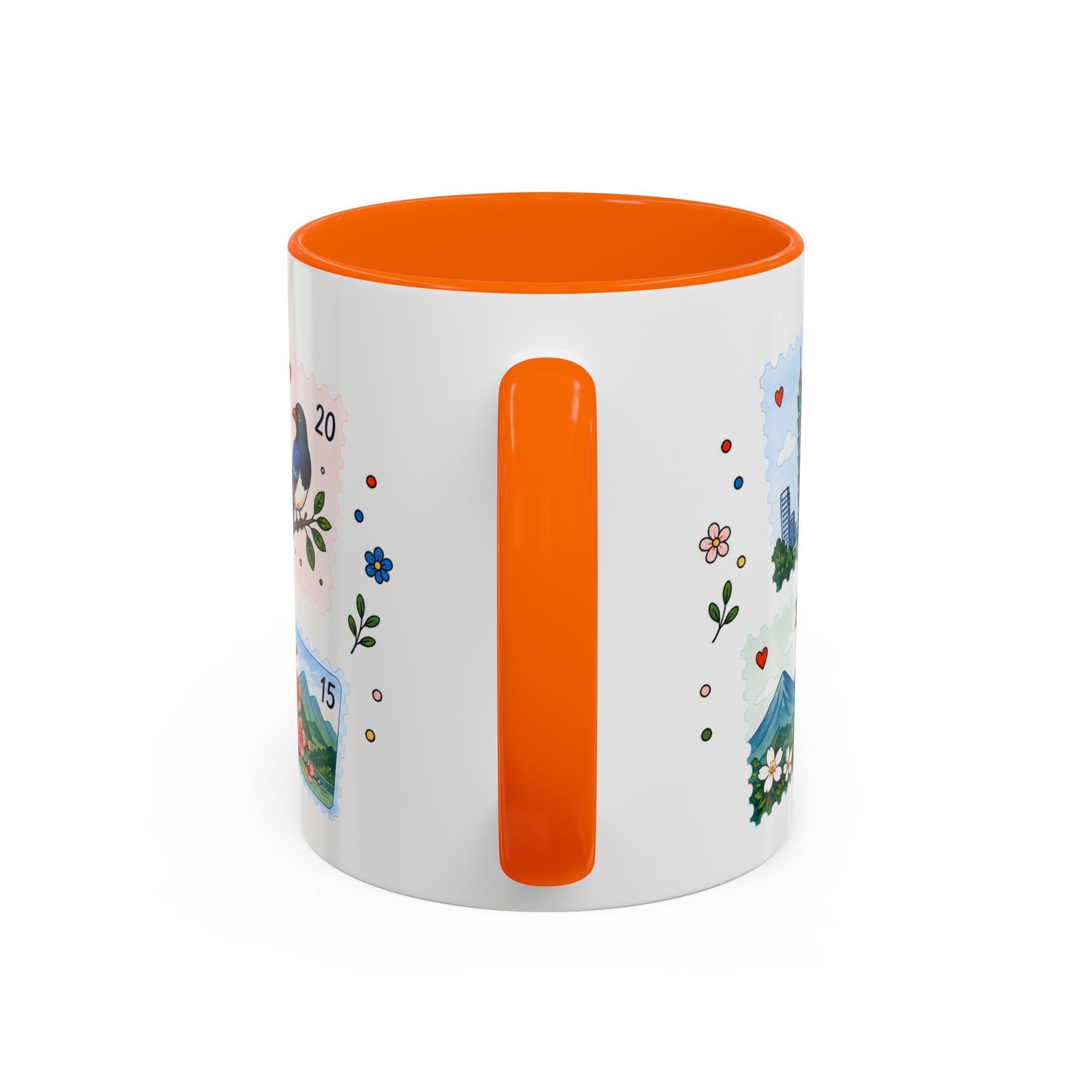 Taipei Coffee Mug | Postage Stamp Collage Mug | Travel Souvenir Accent Cup 11oz 15oz