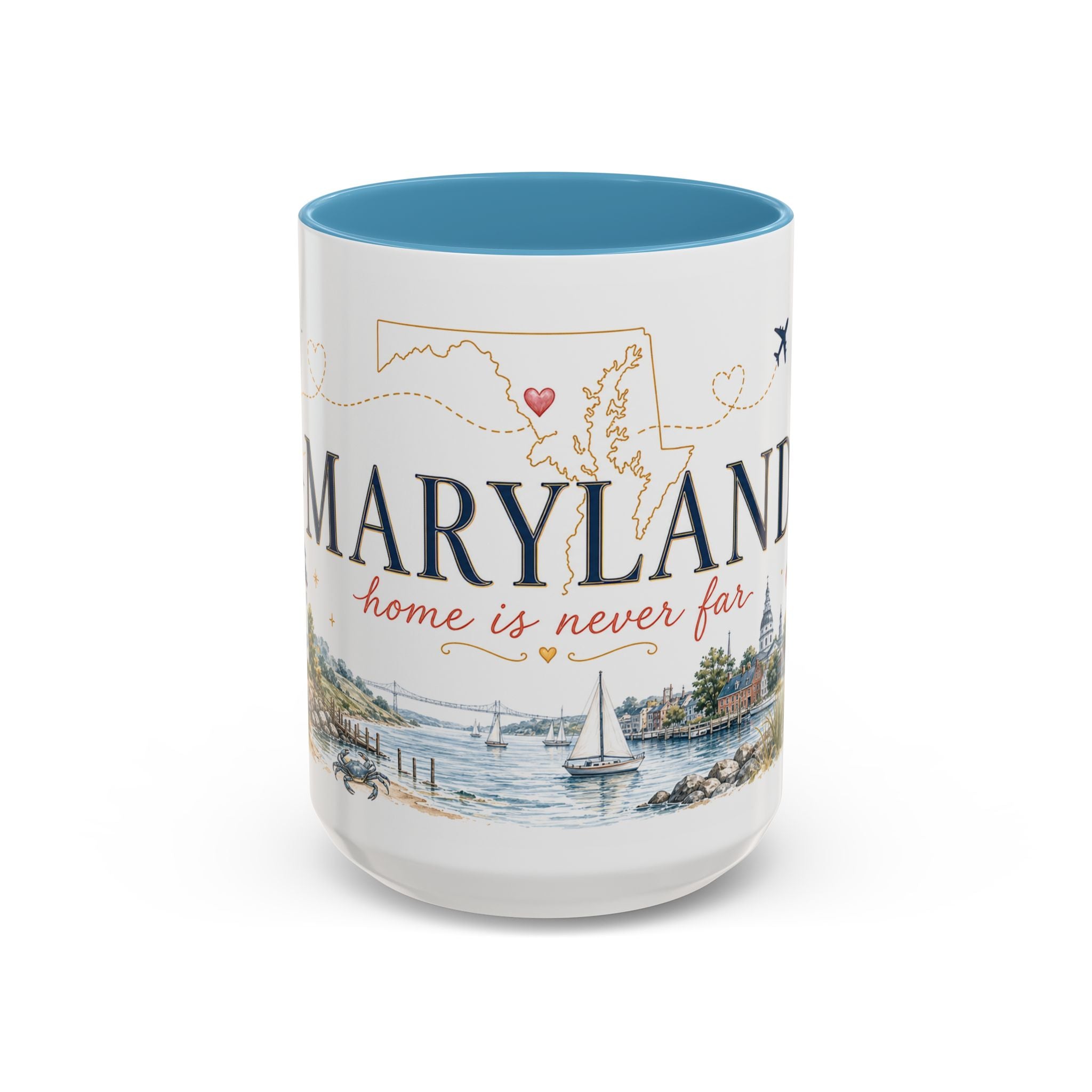 Maryland State Map Mug | Homesick Gift, Long Distance Friendship Coffee Cup (11oz 15oz)