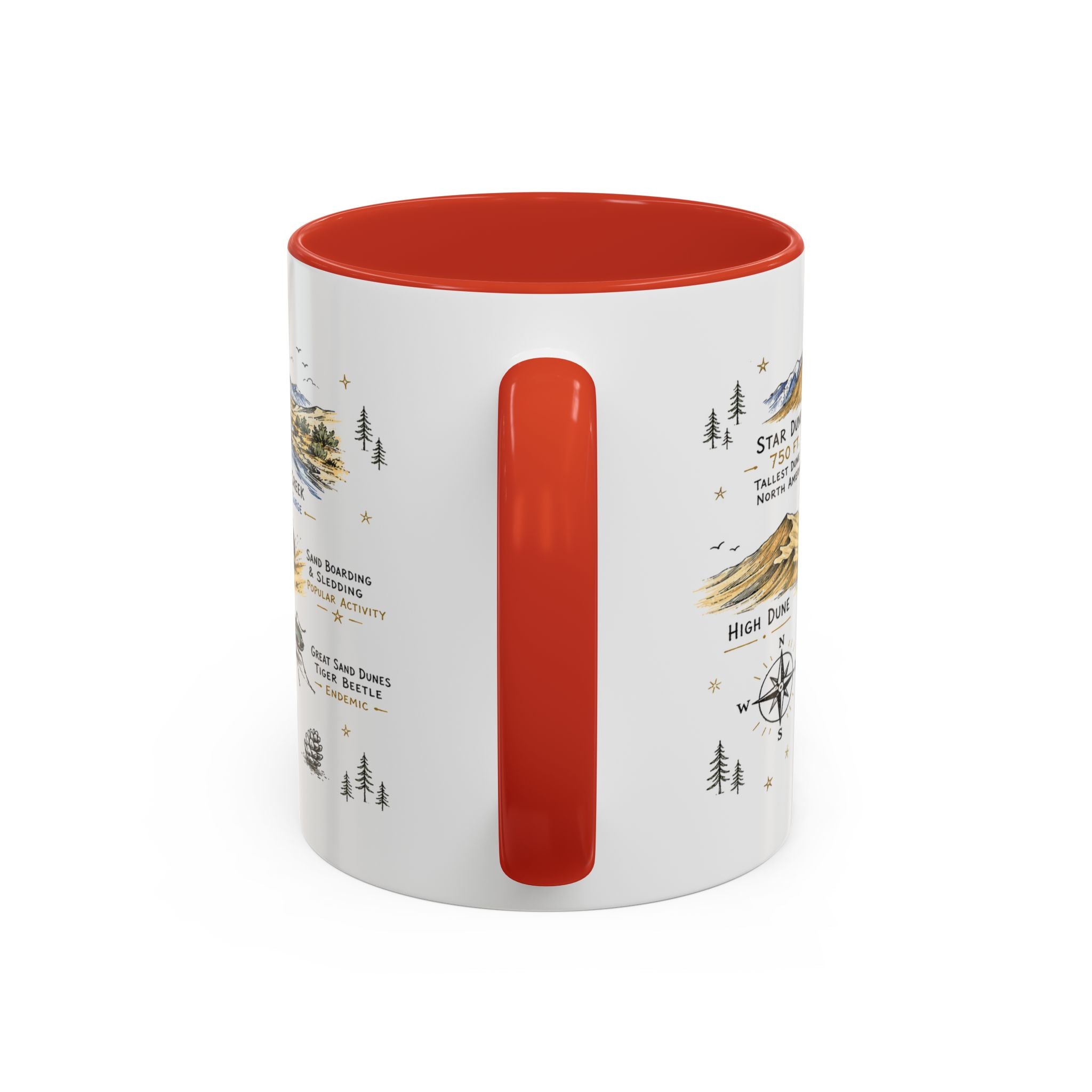 Great Sand Dunes National Park Coffee Mug | Colorado Desert Mountain Dunes Gift | Accent Color Ceramic 11oz 15oz
