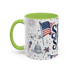 Stars and Stripes Forever Coffee Mug | Patriotic 4th of July Gift | Accent Color Ceramic 11oz 15oz