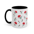 Ohio Scarlet Carnation Mug, State Flower Floral Coffee Cup, 11oz Botanical Gift