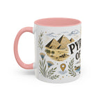Pyramids of Giza Coffee Mug | Travel Destination Souvenir Gift | Accent Color Ceramic 11oz 15oz