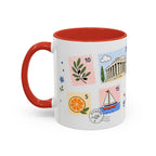 Athens Coffee Mug | Postage Stamp Collage Mug | Travel Souvenir Accent Cup 11oz 15oz