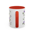 Rhode Island Violet Mug, State Flower Floral Coffee Cup, 11oz Botanical Gift