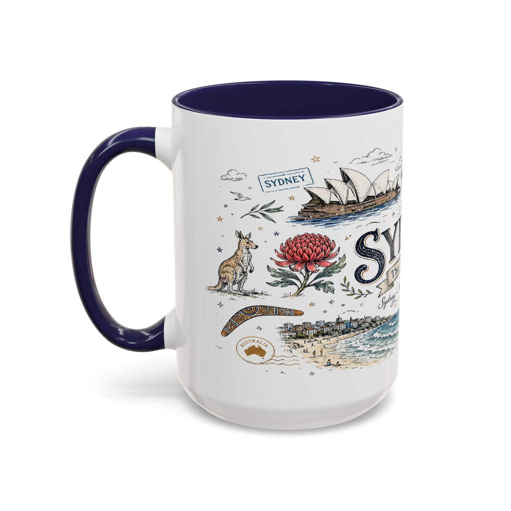 Sydney Coffee Mug | Australia Souvenir Travel Gift | Accent Color Ceramic 11oz 15oz