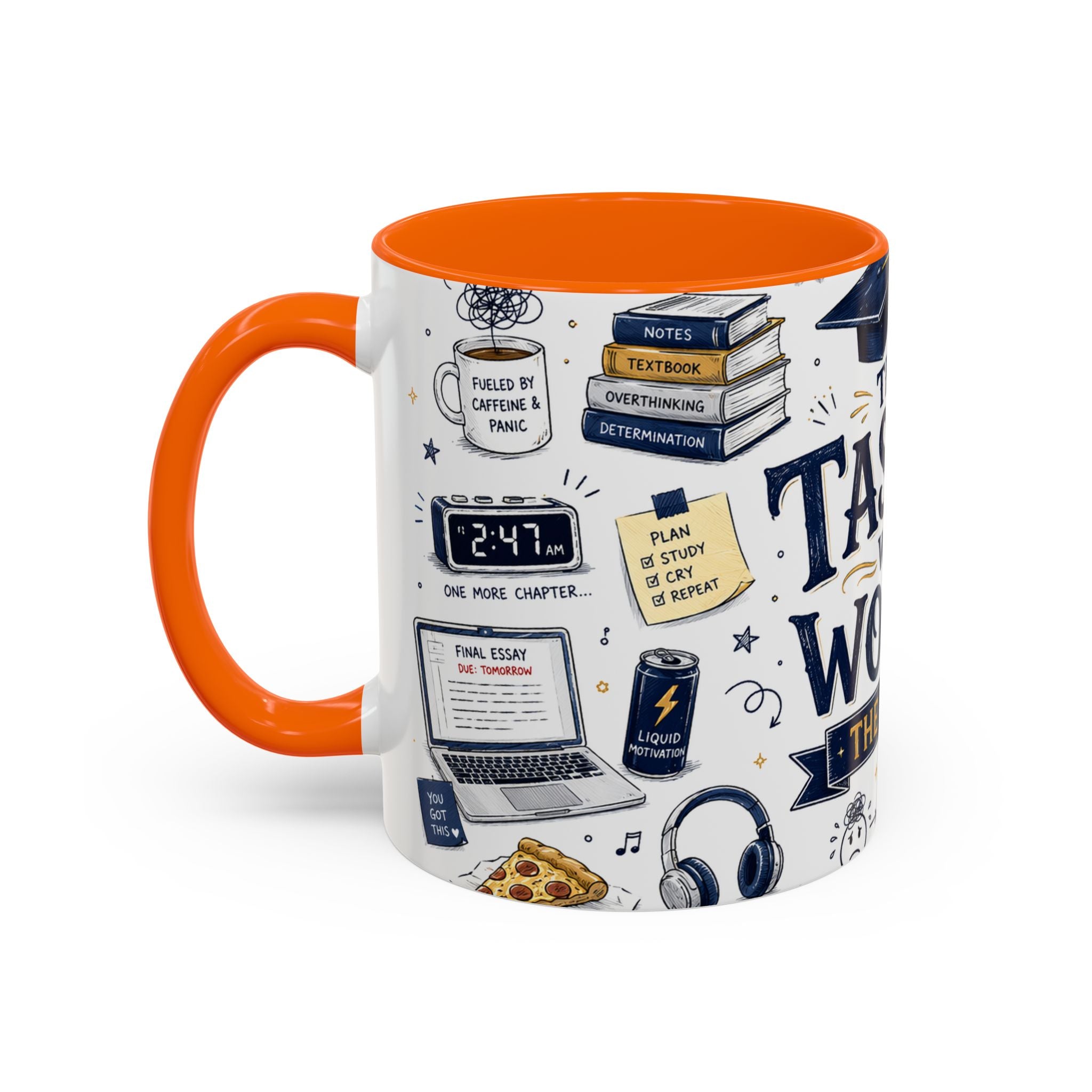 The Tassel Was Worth the Hassle Coffee Mug | Funny Graduation Gift 2026 | Accent Color Ceramic 11oz 15oz
