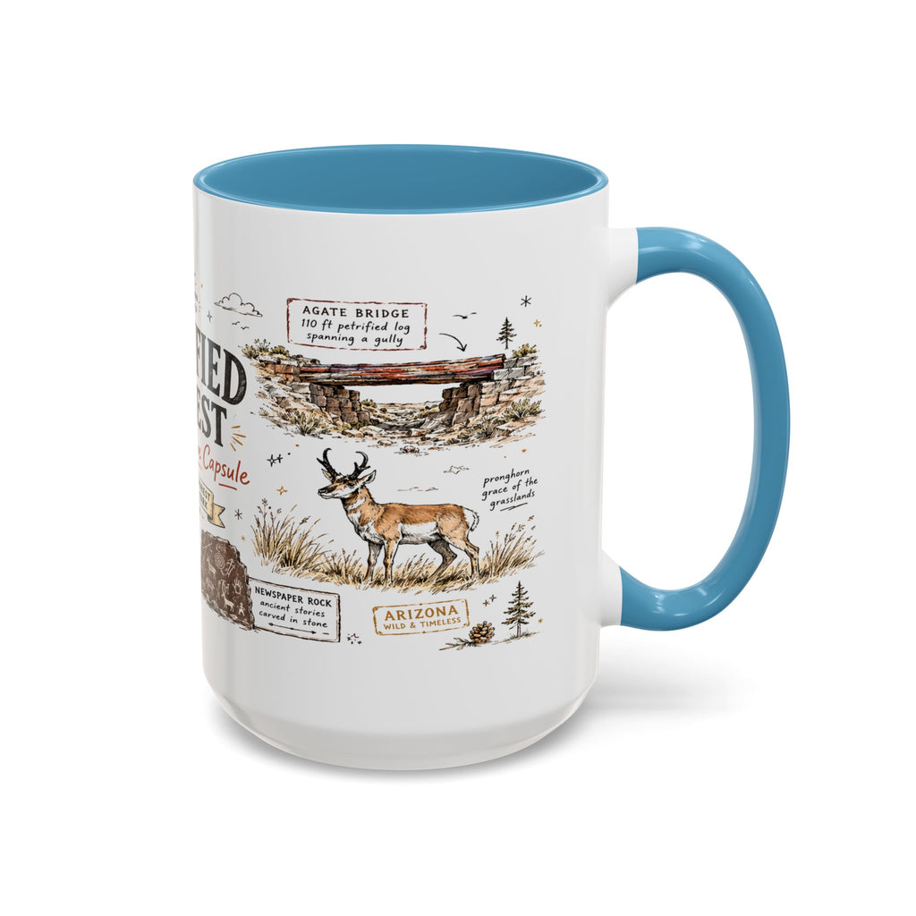 Petrified Forest National Park Coffee Mug | Arizona Painted Desert Fossil Gift | Accent Color Ceramic 11oz 15oz