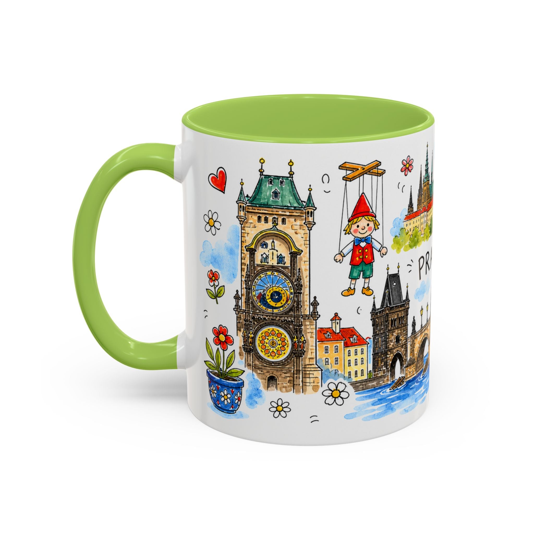 Prague Travel Mug | European City Souvenir Accent Coffee Mug | 11oz 15oz Ceramic Cup