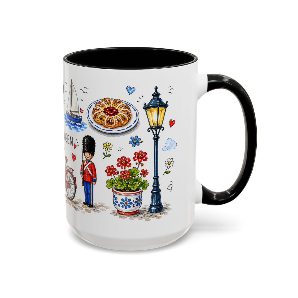 Copenhagen Travel Mug | European City Souvenir Accent Coffee Mug | 11oz 15oz Ceramic Cup
