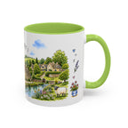 Bibury Illustrated Travel Mug | England Souvenir Accent Coffee Mug | 11oz 15oz Ceramic Cup