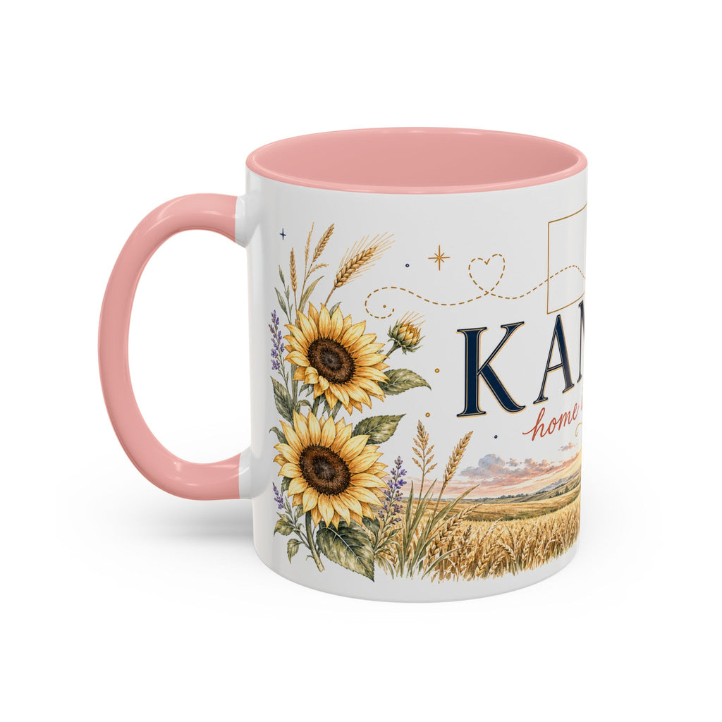 Kansas Home State Mug | Sunflower Prairie Landscape Coffee Cup