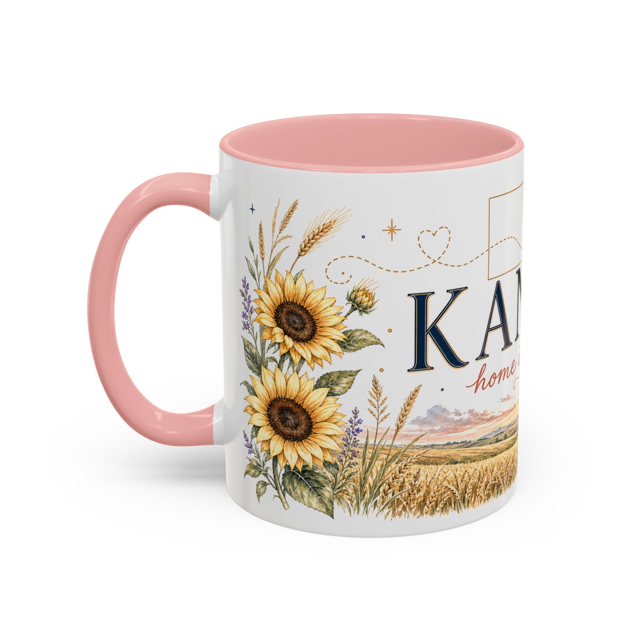 Kansas Home State Mug | Sunflower Prairie Landscape Coffee Cup