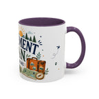 Retirement Plan Coffee And Adventures Mug | Travel Retirement Gift | Accent Color Ceramic 11oz 15oz