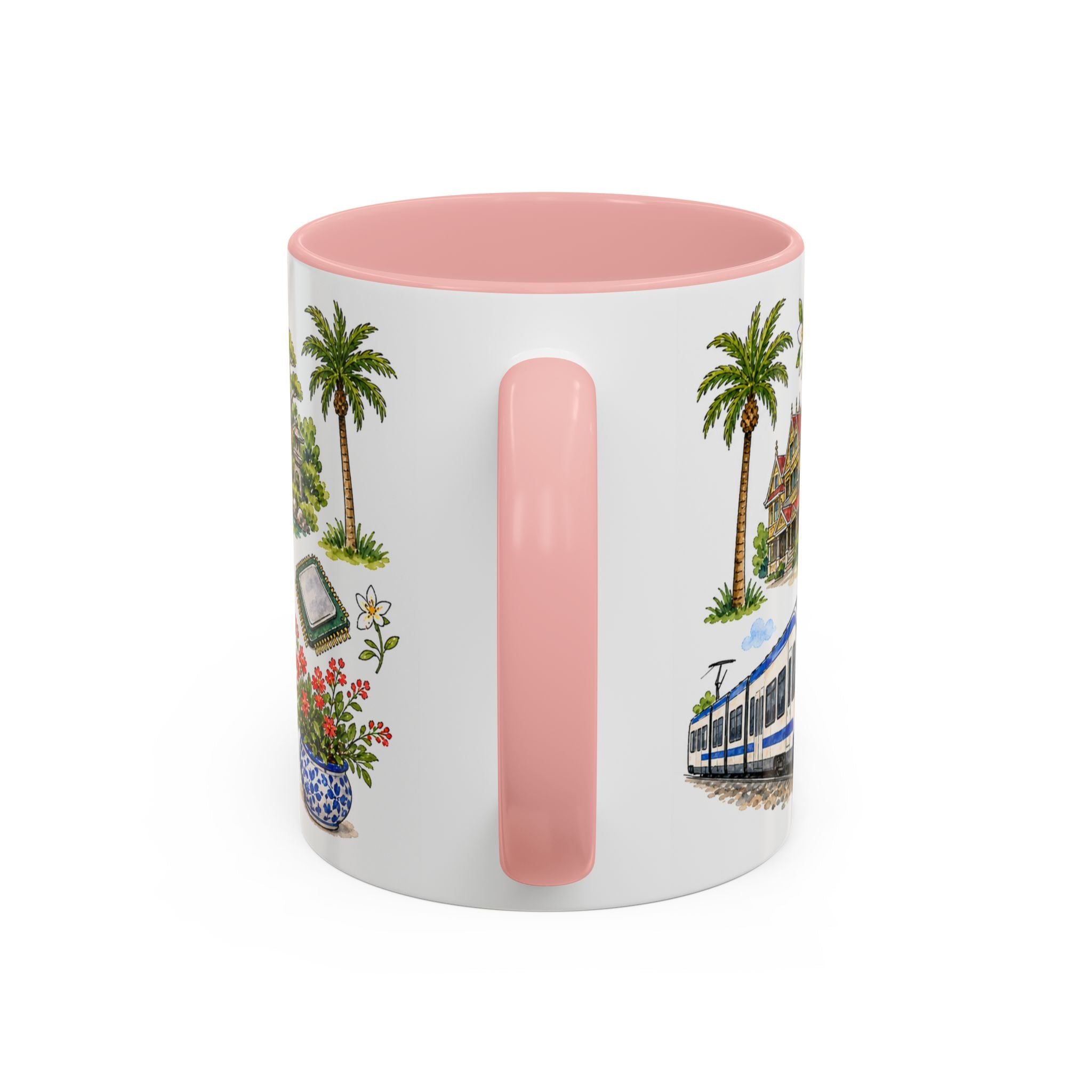 San Jose Illustrated Travel Mug | City Souvenir Accent Coffee Mug | 11oz 15oz Ceramic Cup