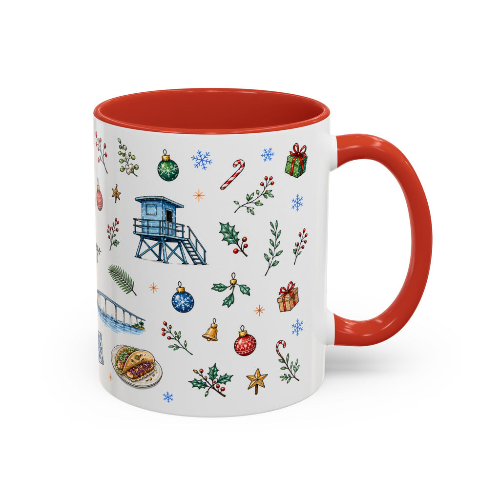 San Diego Christmas Mug | Watercolor City Souvenir, Holiday Travel Gift (11oz/15oz)