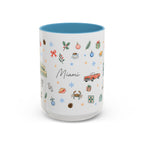 Miami Christmas Mug | Watercolor Art Deco City Souvenir (11oz/15oz)