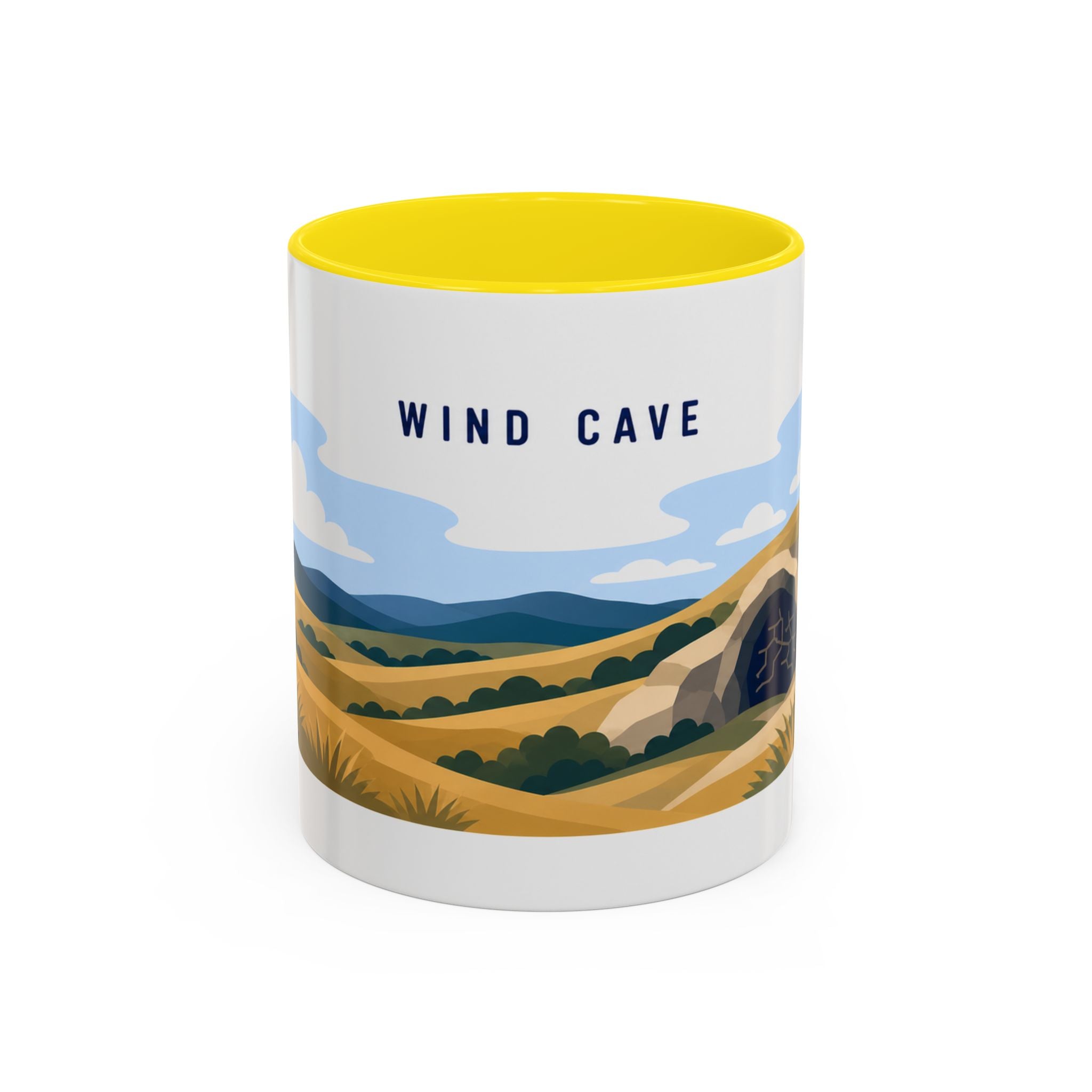 Wind Cave National Park Coffee Mug | Solid Color Block Park Souvenir | 11oz 15oz Accent Mug