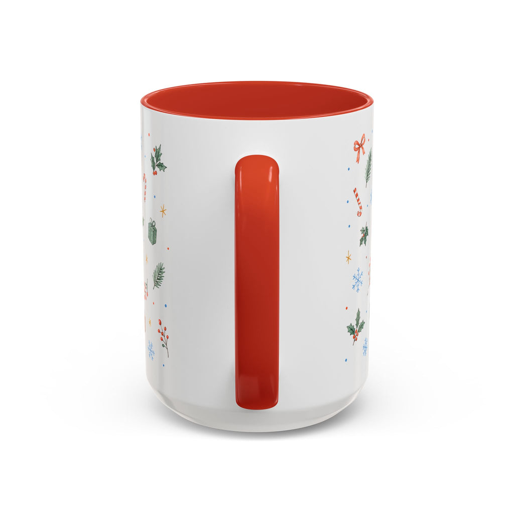 Christmas Candle Mug | Holly Wreath Watercolor Holiday Gift | Accent Cup 11oz 15oz