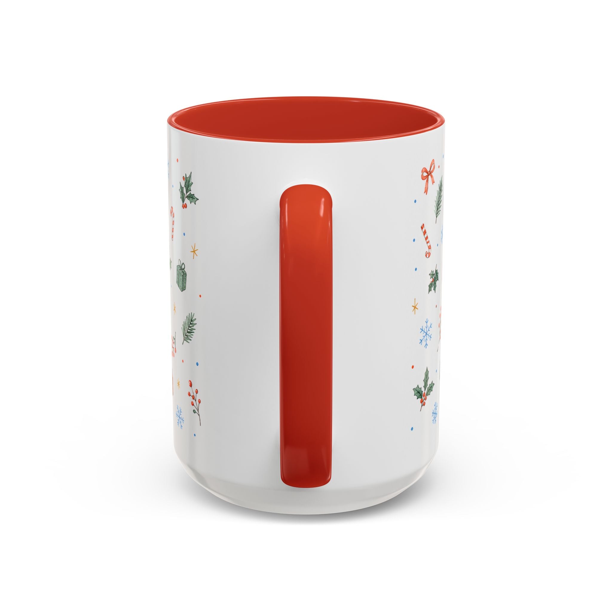 Christmas Candle Mug | Holly Wreath Watercolor Holiday Gift | Accent Cup 11oz 15oz