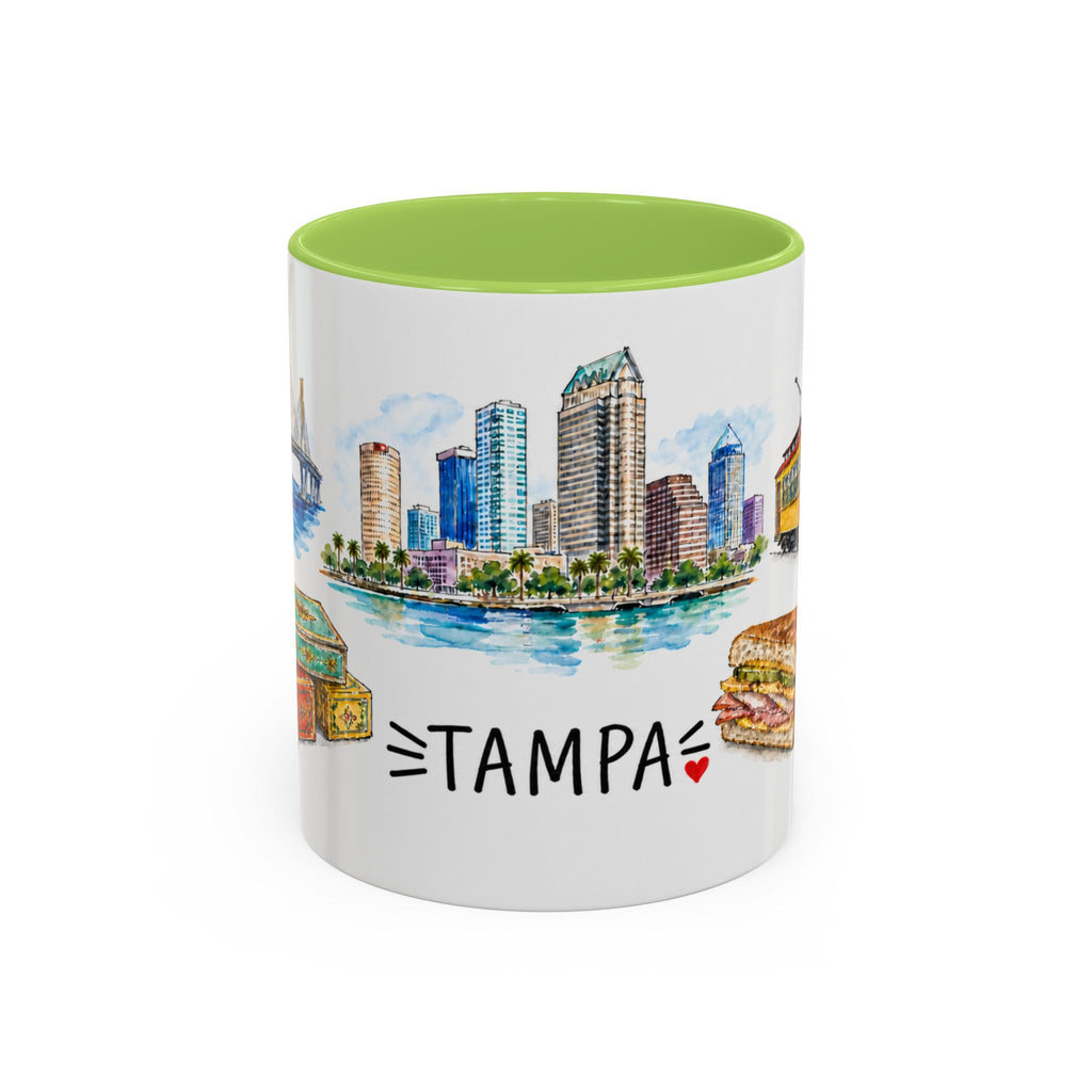 Tampa Illustrated Travel Mug | City Souvenir Accent Coffee Mug | 11oz 15oz Ceramic Cup