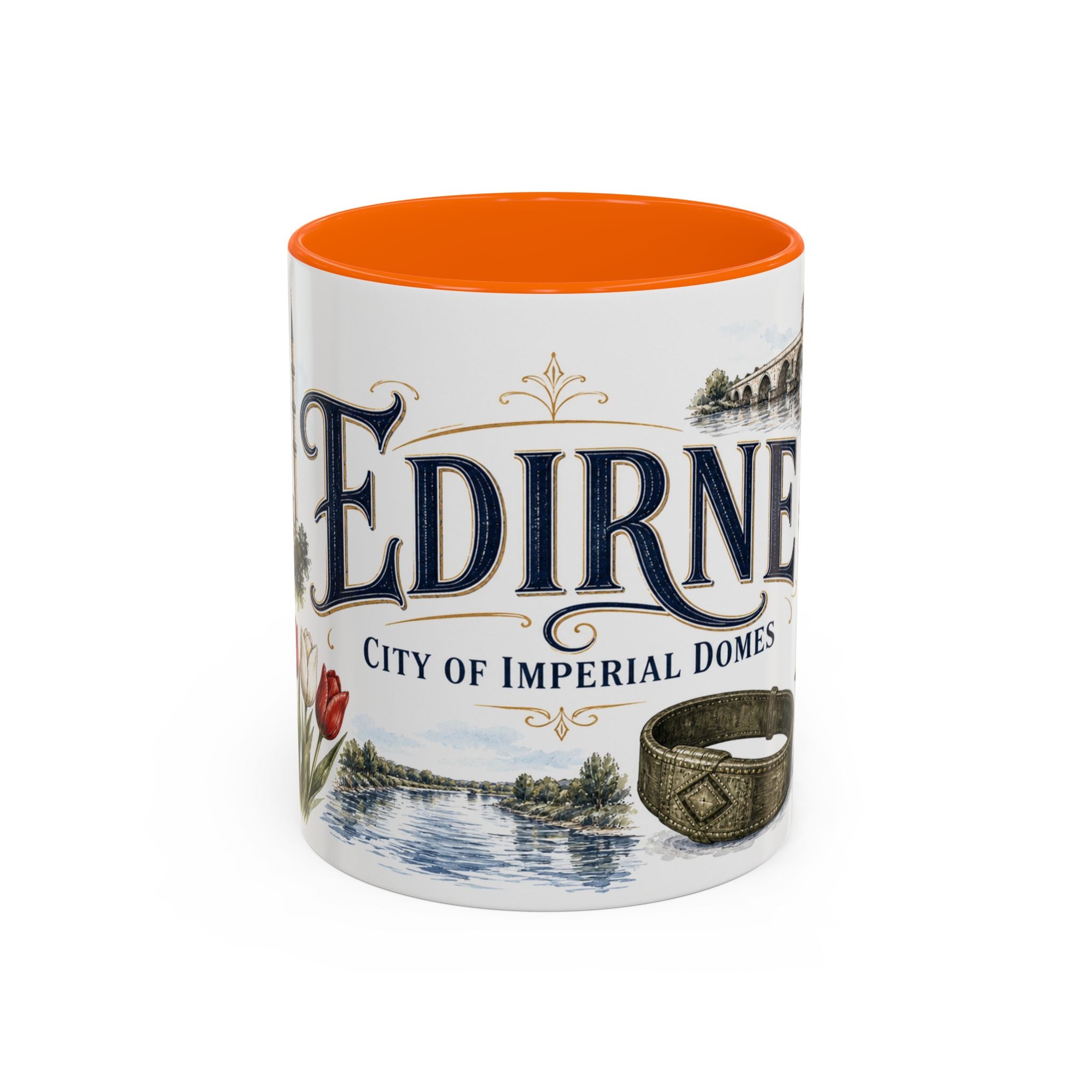Edirne Coffee Mug | Turkey Travel Souvenir | Vintage Illustrated City Gift | 11 oz 15 oz Accent Mug