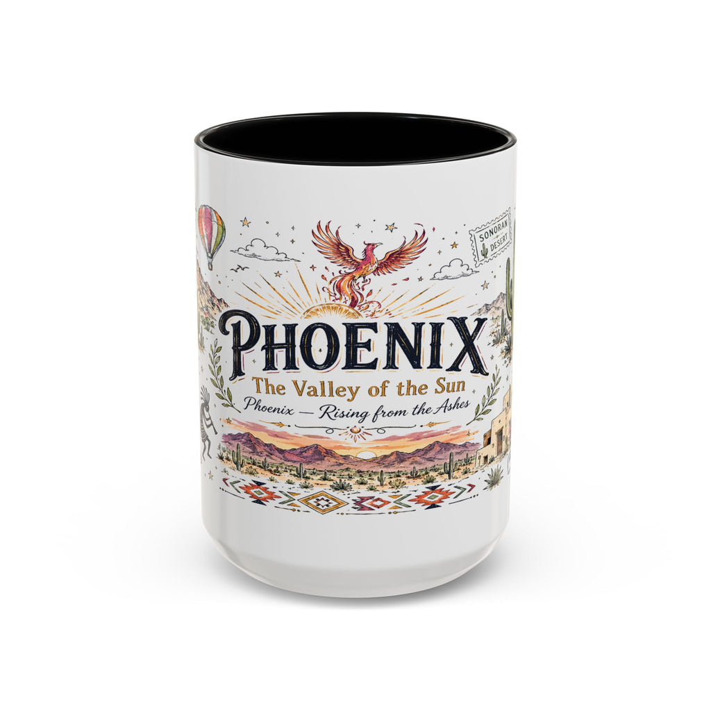 Phoenix Coffee Mug | Arizona Souvenir City Gift | Accent Color Ceramic 11oz 15oz