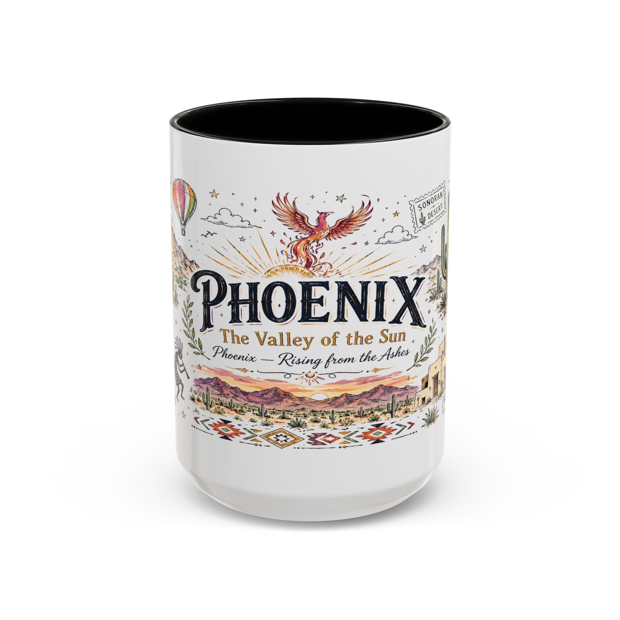 Phoenix Coffee Mug | Arizona Souvenir City Gift | Accent Color Ceramic 11oz 15oz