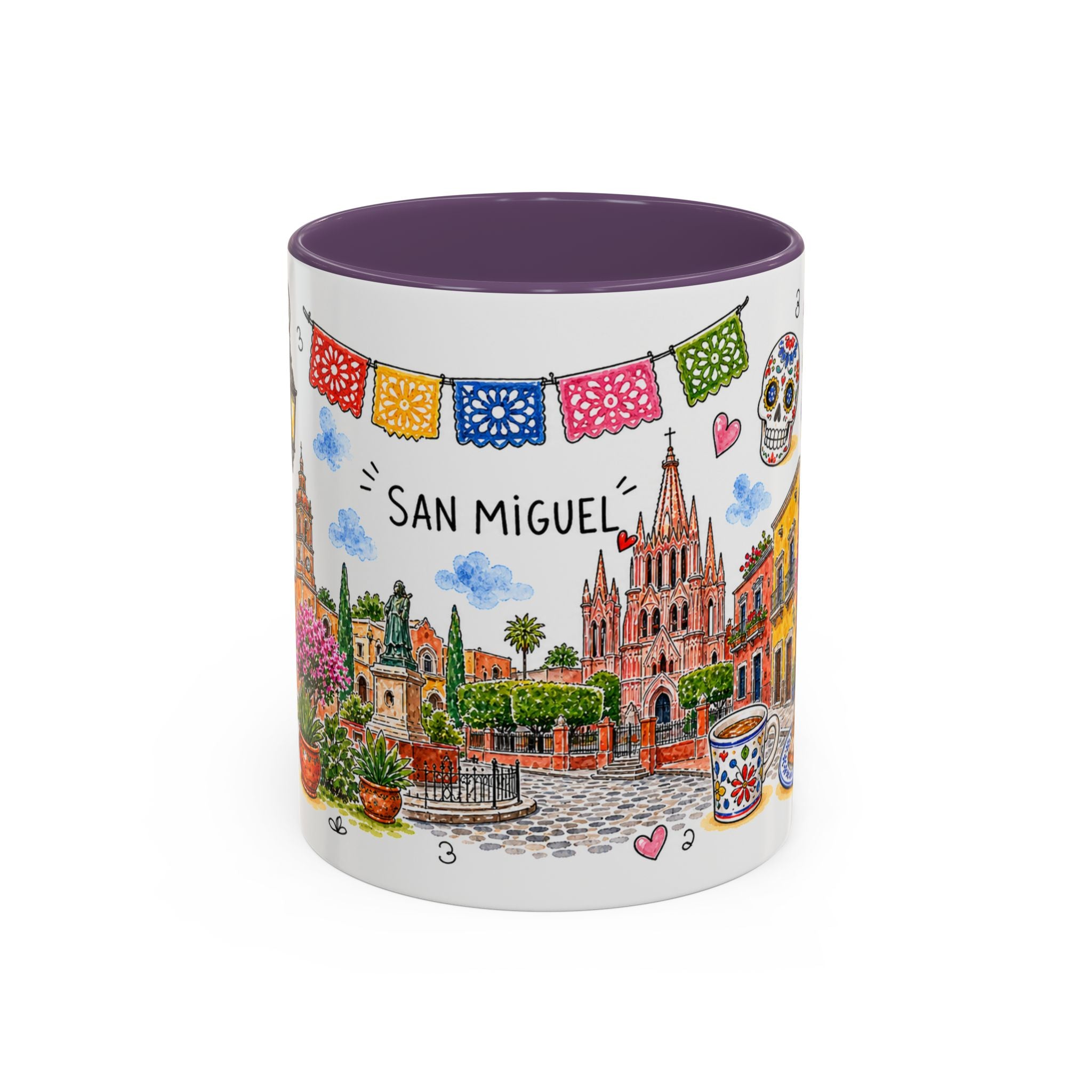 San Miguel de Allende Illustrated Travel Mug | City Souvenir Accent Coffee Mug | 11oz 15oz Ceramic Cup