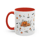 Black Cat Halloween Mug | Pumpkin Moon Watercolor Gift | Spooky Accent Cup 11oz 15oz