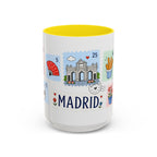 Madrid Coffee Mug | Postage Stamp Collage Mug | Travel Souvenir Accent Cup 11oz 15oz