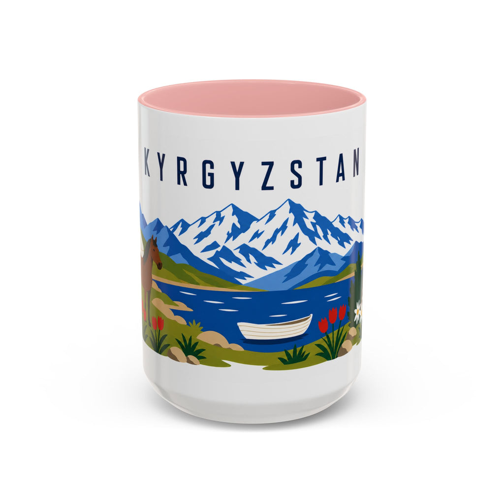 Kyrgyzstan Coffee Mug | Travel Souvenir Accent Mug | Country Gift Ceramic Cup 11oz 15oz