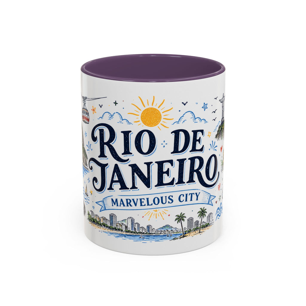 Rio de Janeiro Coffee Mug | Brazil Souvenir Travel Gift | Accent Color Ceramic 11oz 15oz