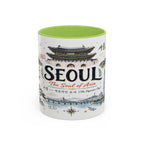 Seoul Coffee Mug | Korea Souvenir Travel Gift | Accent Color Ceramic 11oz 15oz