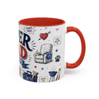Super Dad My Hero Coffee Mug | Father's Day Gift for Dad | Accent Color Ceramic 11oz 15oz