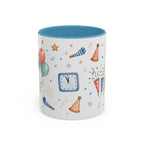 New Year Party Mug | Balloon Popper Watercolor Celebration Gift | Accent Cup 11oz 15oz