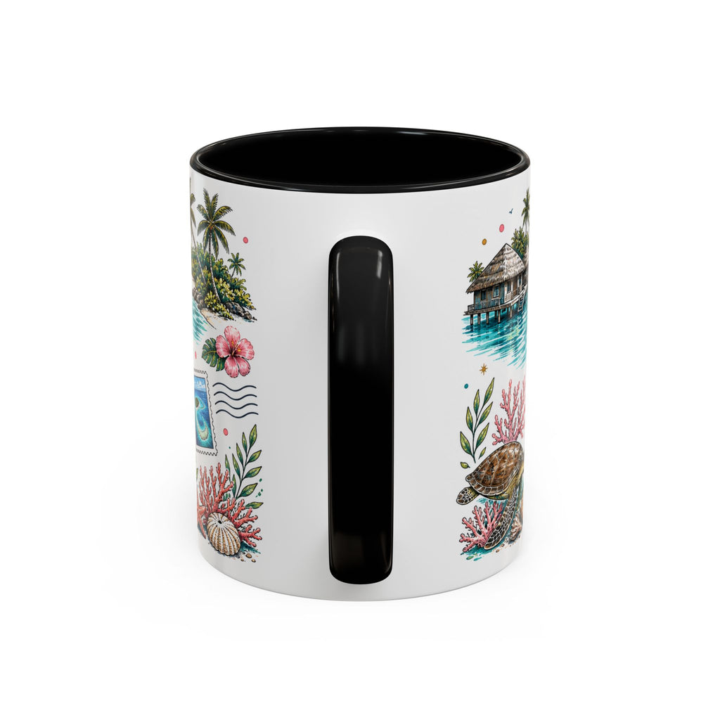 Maldives Coffee Mug | Travel Destination Souvenir Gift | Accent Color Ceramic 11oz 15oz