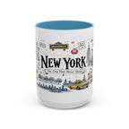 New York City Coffee Mug | New York Souvenir Travel Gift | Accent Color Ceramic 11oz 15oz