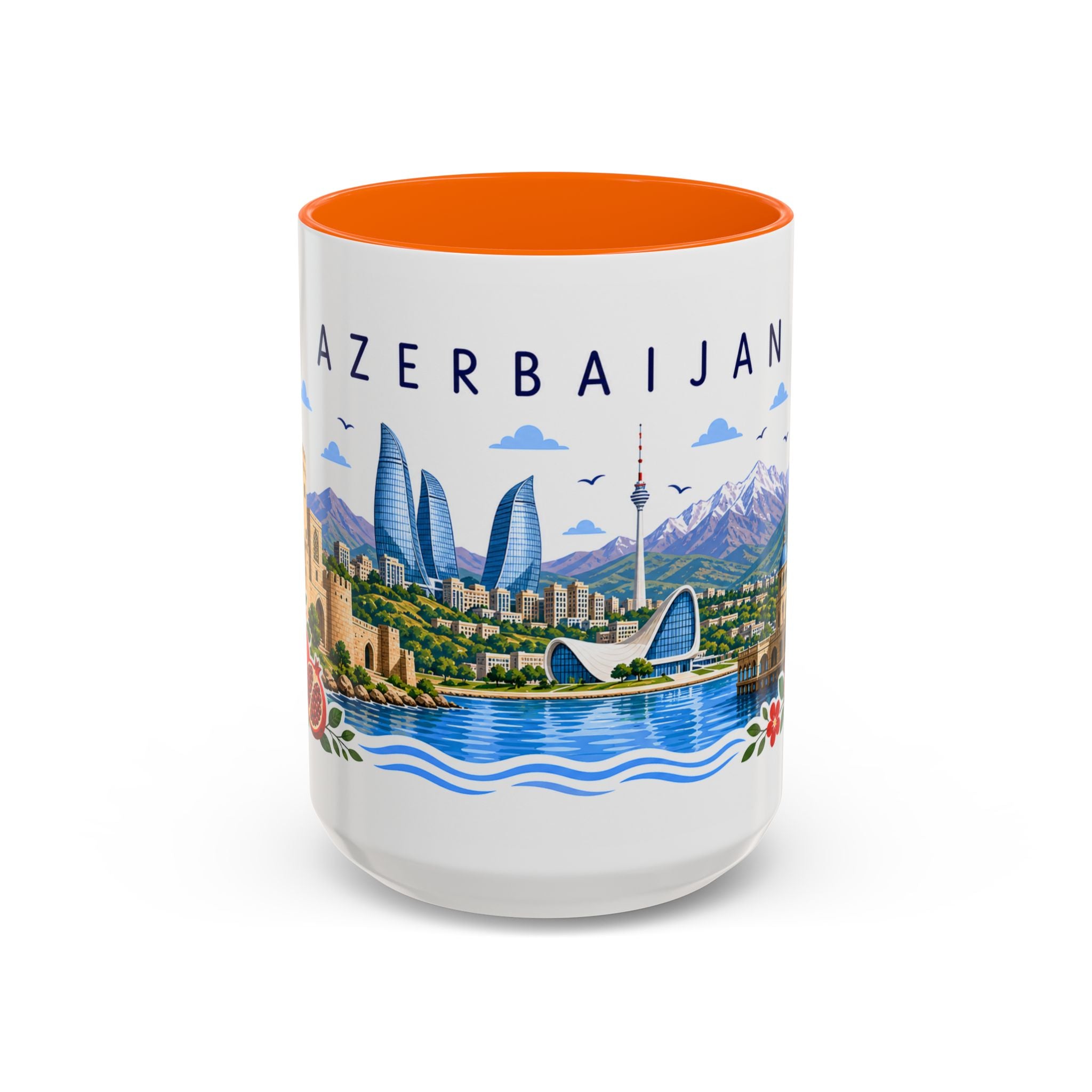 Azerbaijan Coffee Mug | Travel Souvenir Accent Mug | Place Gift Ceramic Cup 11oz 15oz