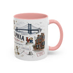 Philadelphia Coffee Mug | Pennsylvania Souvenir City Gift | Accent Color Ceramic 11oz 15oz