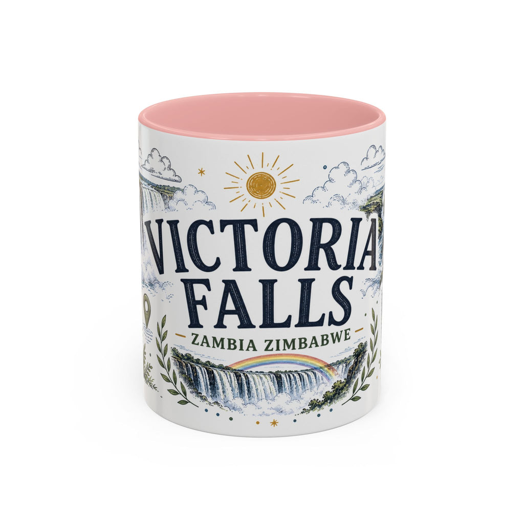 Victoria Falls Coffee Mug | Travel Destination Souvenir Gift | Accent Color Ceramic 11oz 15oz