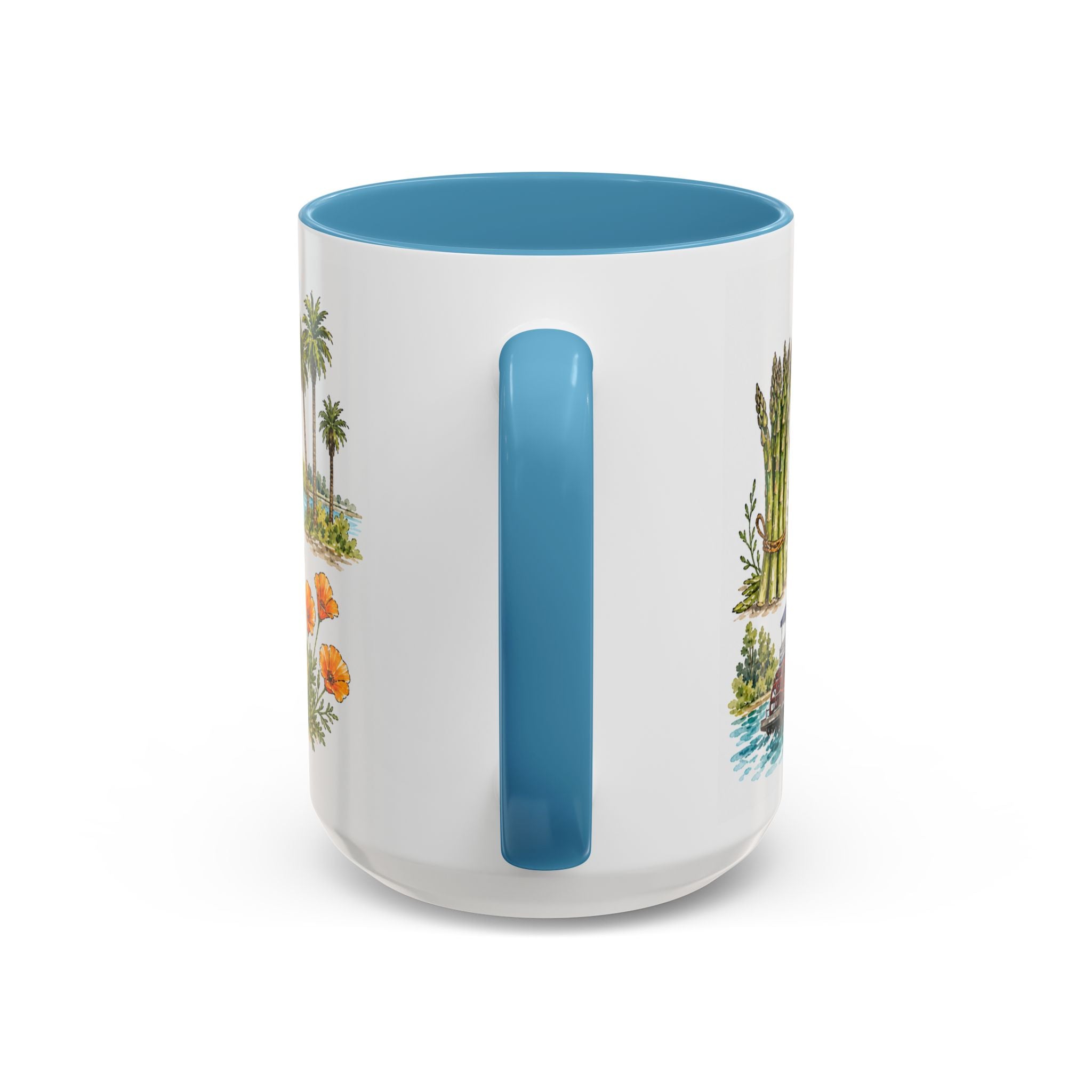 Stockton Illustrated Travel Mug | City Souvenir Accent Coffee Mug | 11oz 15oz Ceramic Cup