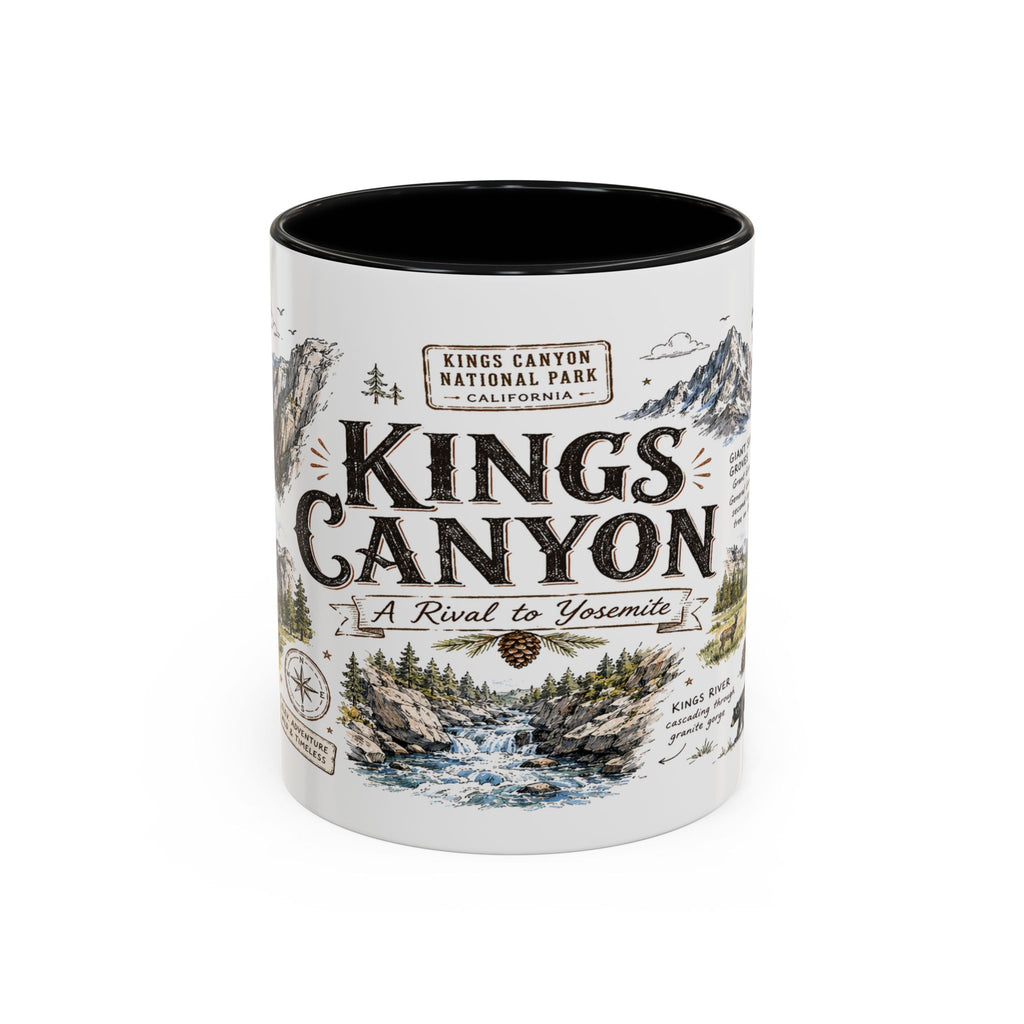Kings Canyon National Park Coffee Mug | California Sierra Nevada Sequoia Gift | Accent Color Ceramic 11oz 15oz