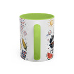 Freedom Fest Coffee Mug | Grill Chill Fireworks 4th of July | Accent Color Ceramic 11oz 15oz