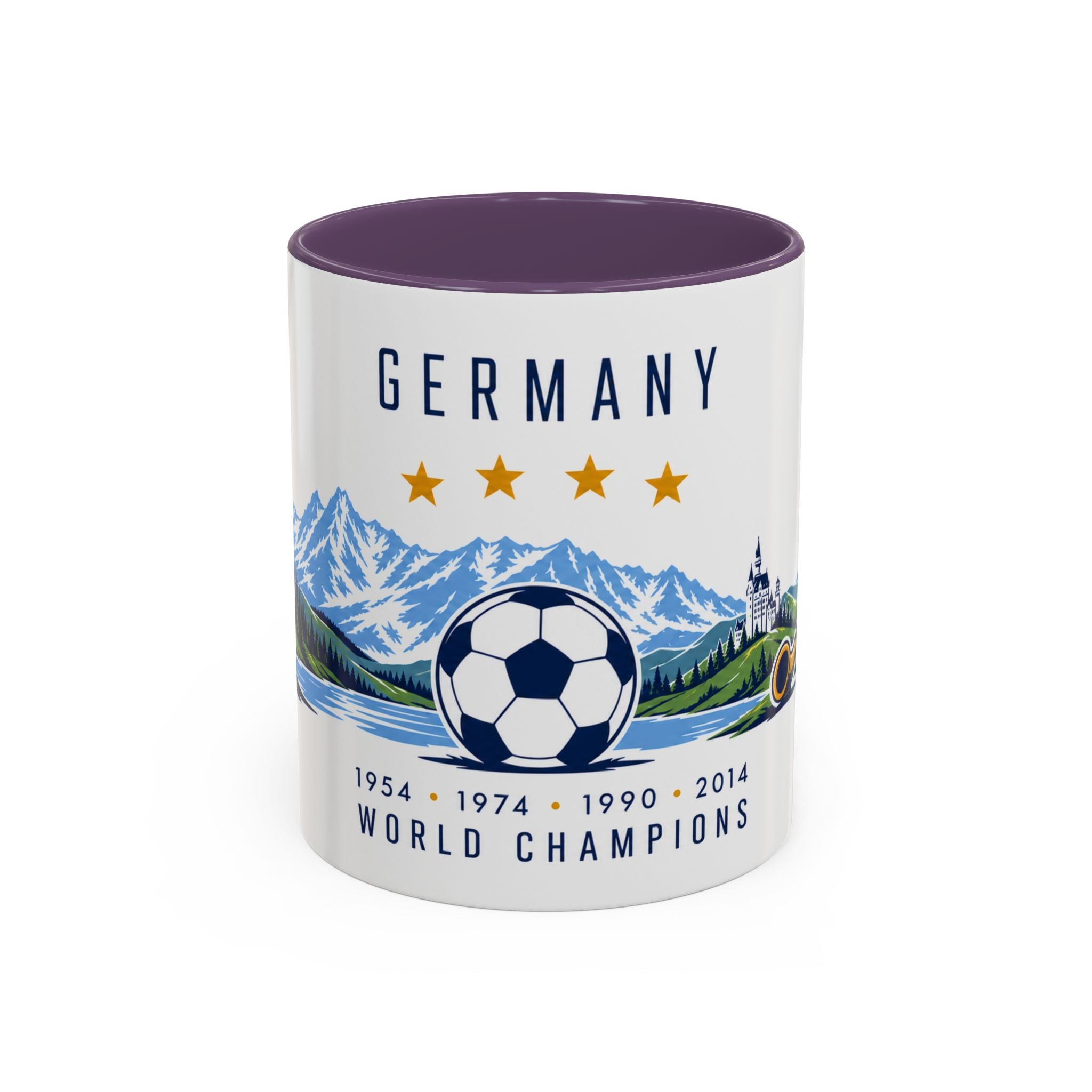 Germany World Champions Mug | Four Time Soccer Champion Gift | German Football Fan Cup | 1954–2014 | 11oz 15oz Accent Mug