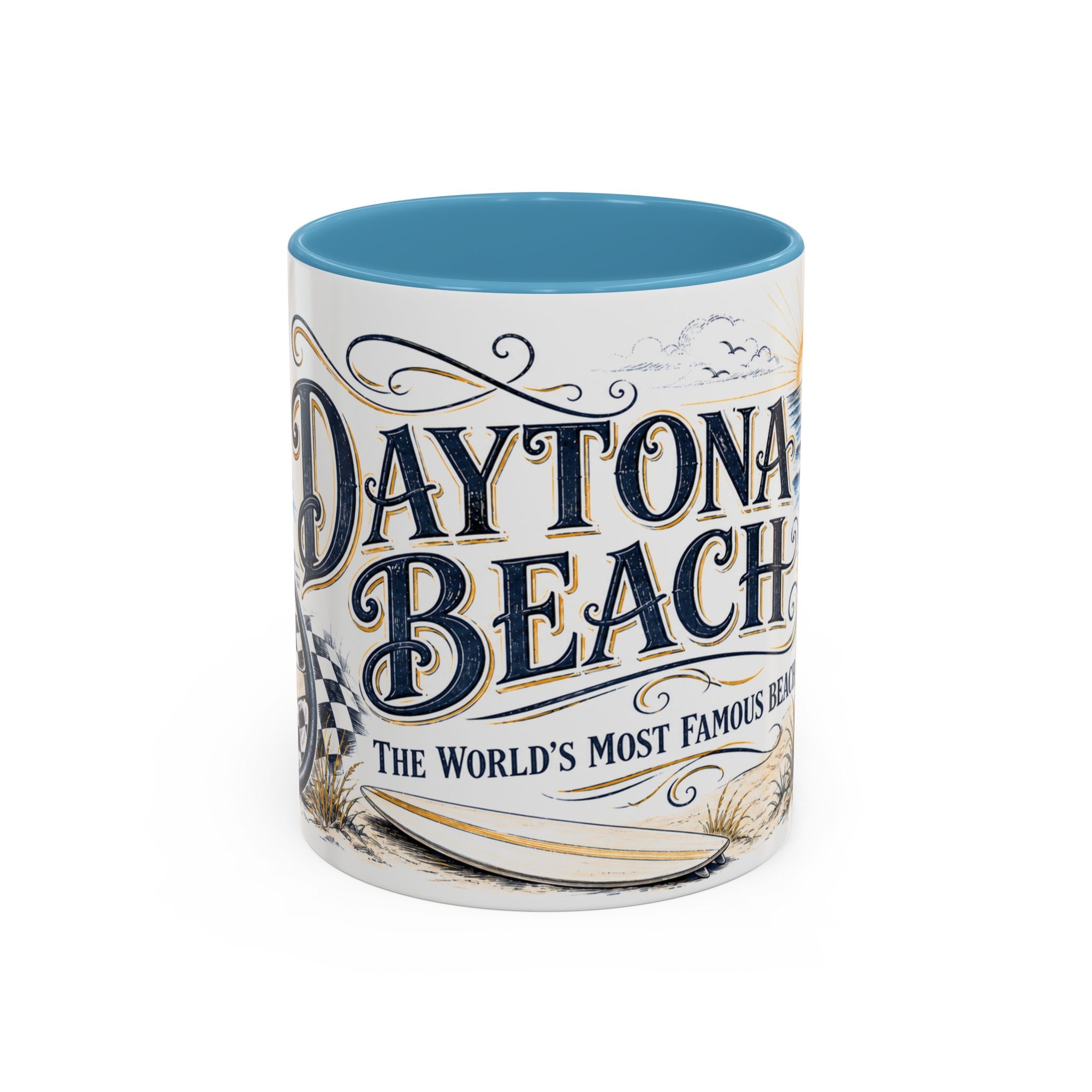 Daytona Beach Coffee Mug | United States Travel Souvenir | Vintage Illustrated City Gift | 11 oz 15 oz Accent Mug