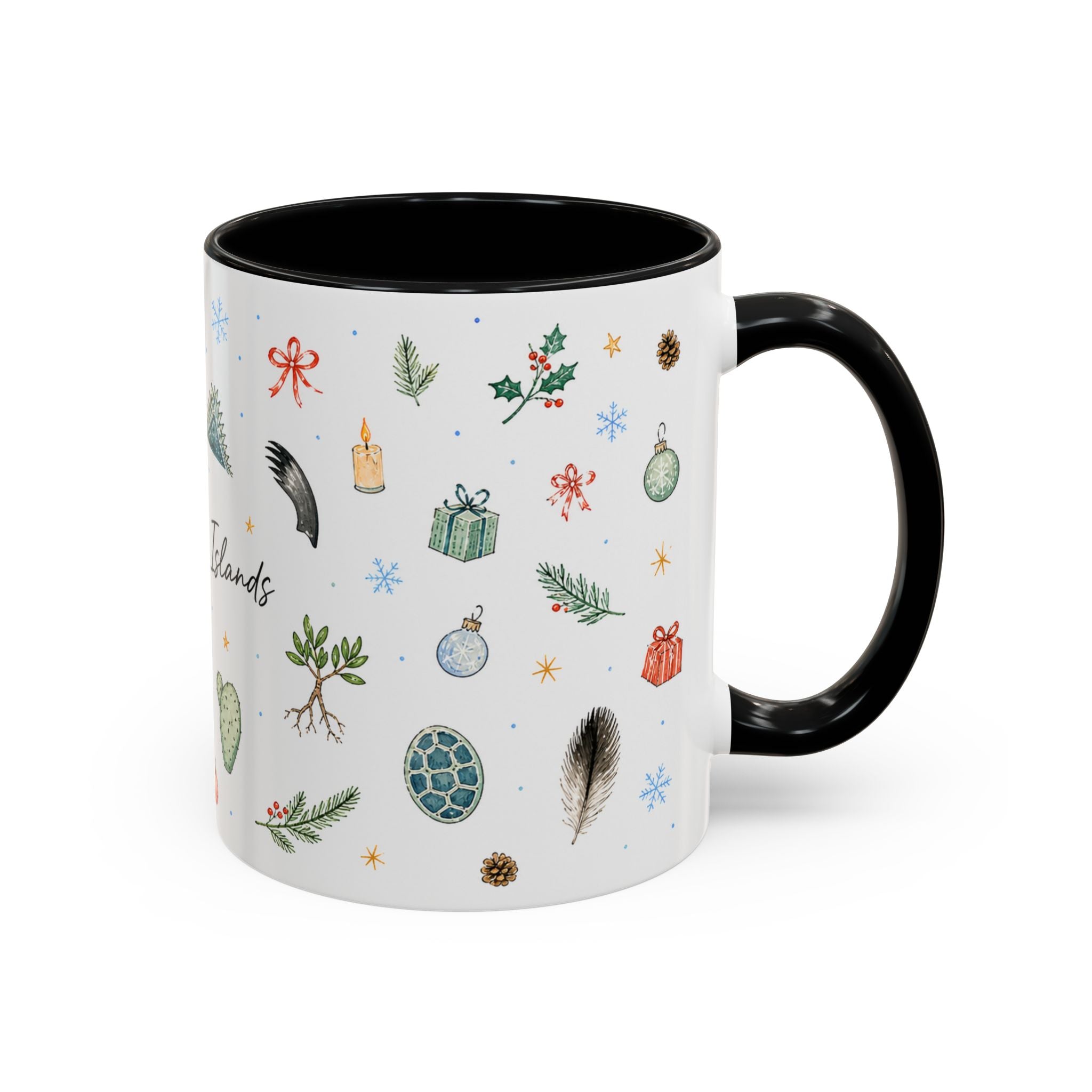 Galapagos Islands Christmas Mug | Watercolor Travel Souvenir | Holiday Gift | Accent Ceramic Coffee Cup 11oz 15oz