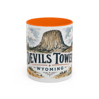 Devils Tower Mug, Wyoming Travel Souvenir, Bucket List Gift, Accent Ceramic Coffee Mug 11oz 15oz