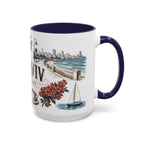 Tel Aviv Coffee Mug | Israel Travel Souvenir | Vintage Illustrated City Gift | 11 oz 15 oz Accent Mug